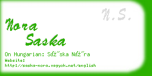 nora saska business card